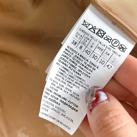 90% NEW MAX MARA TEDDY MID LENGTH CLASSIC JACKET, SIZE 42 medium - Picture 14 of 17